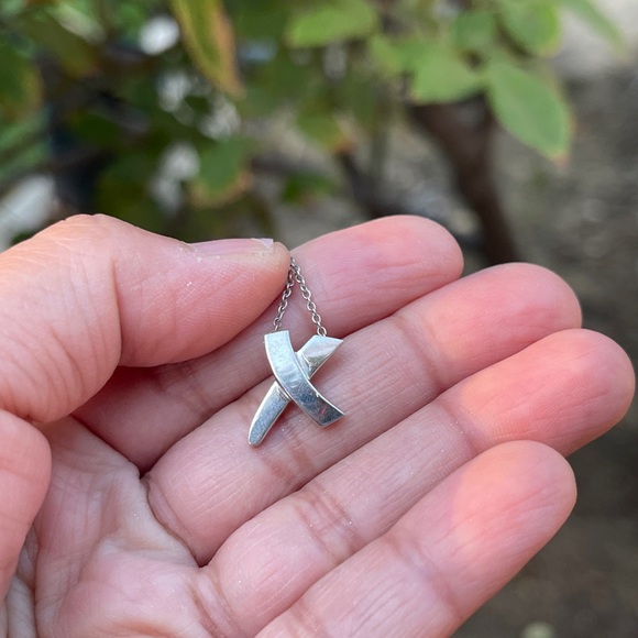 Vintage Tiffany & Co.  Pablo Picasso X Silver 16" Necklace with Box/cloth pouch - Picture 5 of 10